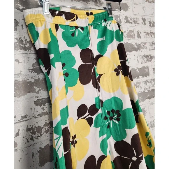 B. Smart Dress 12 Floral Print Strapless A-Line Knee Length Green Yellow Brown‎ - Picture 2 of 14